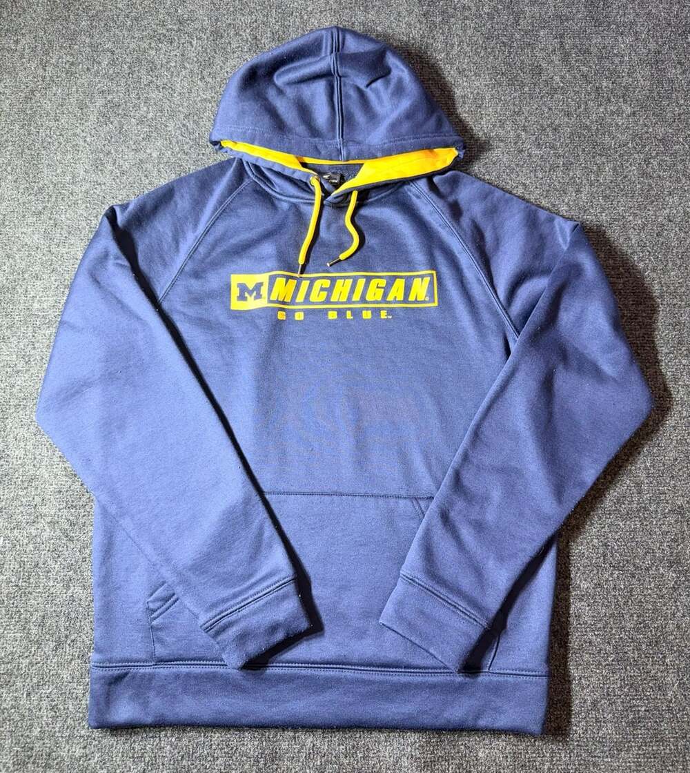 Colosseum Men's Michigan Go Blue Pullover Hoodie Size Small